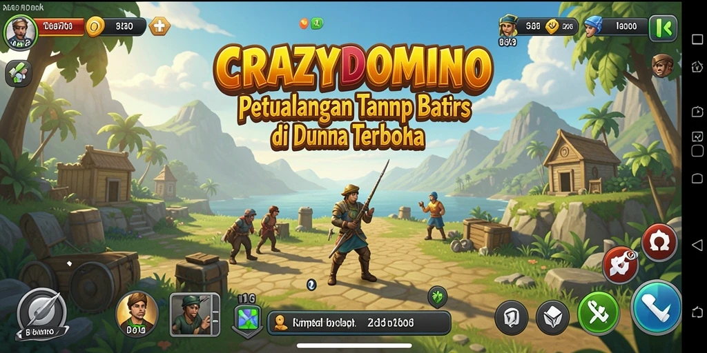 Gameplay seru di dunia terbuka CRAZYDOMINO yang menawan.