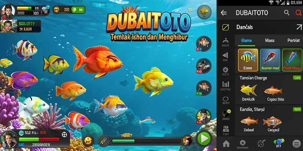 Tangkapan layar gameplay DUBAITOTO dengan aksi tembak ikan yang seru.