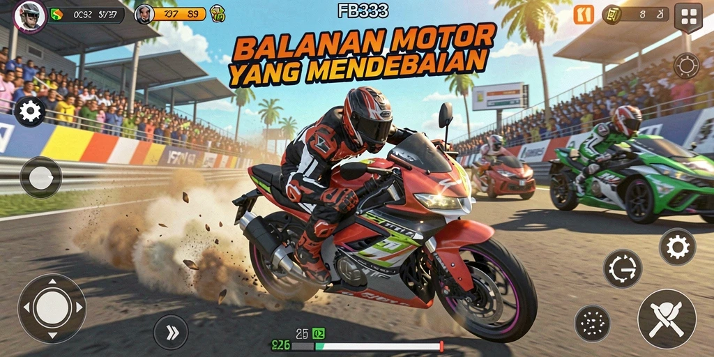 Gameplay balapan motor yang mendebarkan di FB333.