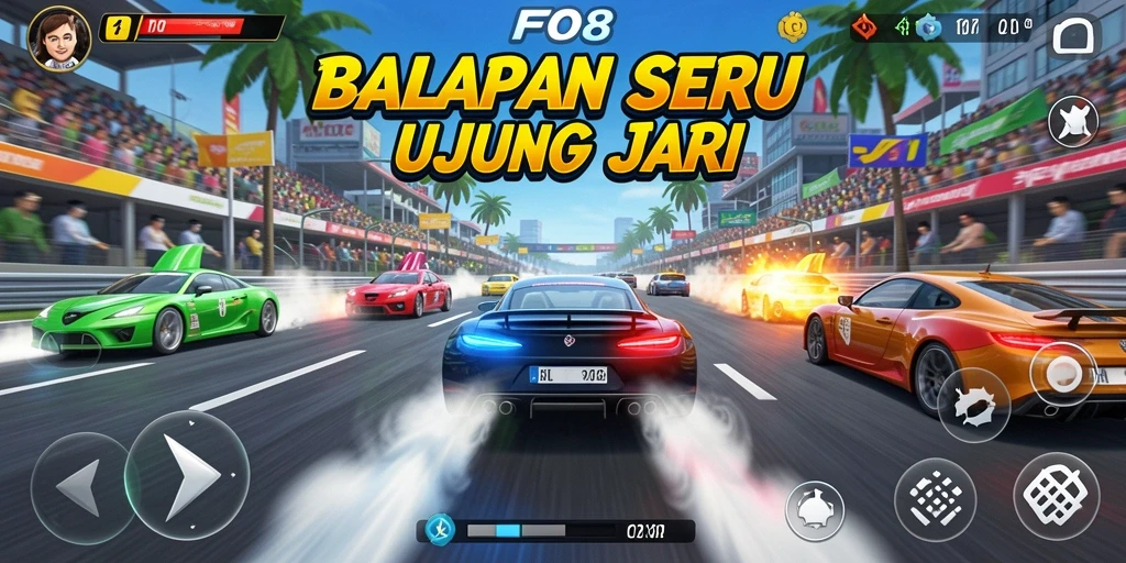 Tampilan gameplay seru dengan akselerasi kencang dan trek menantang.