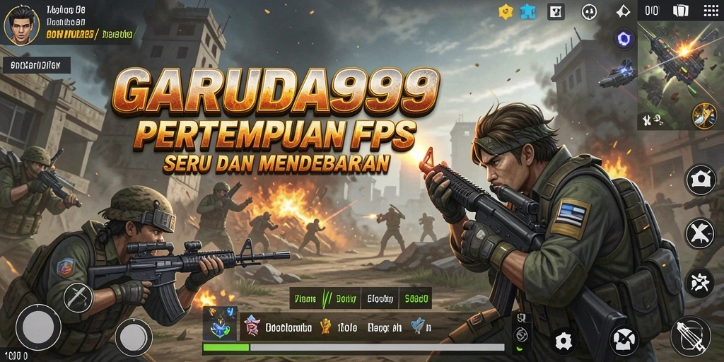 Screenshot dari gameplay GARUDA999 dalam aksi tembak-menembak yang intens.