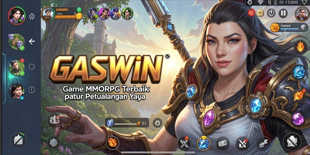Tampilan gameplay GASWIN yang penuh aksi dan grafis menawan.