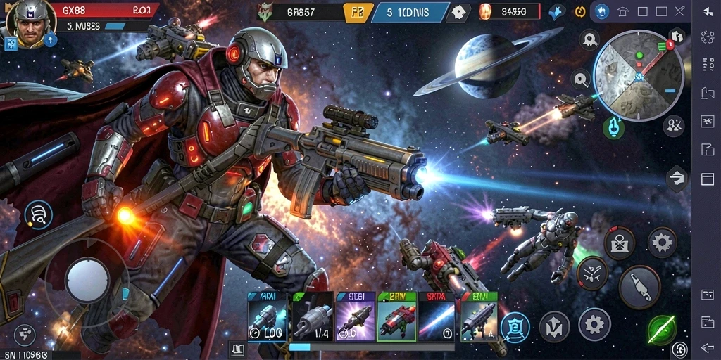 Tampilan gameplay GX88 dalam arena Battle Royale yang penuh aksi.