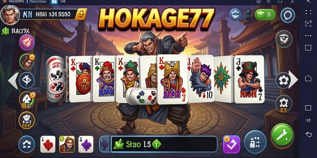 Screenshot gameplay HOKAGE77 yang menampilkan aksi seru permainan Domino.