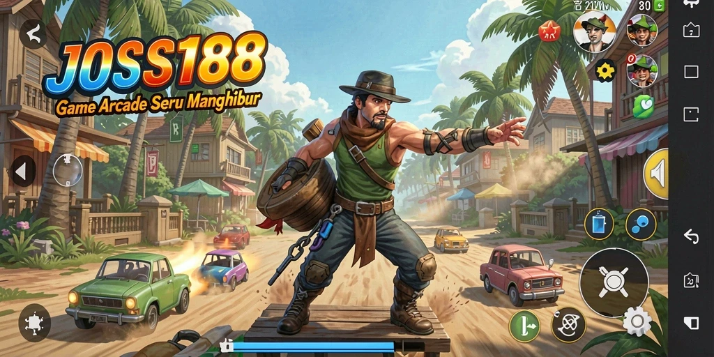 Tampilan gameplay <strong>JOSS188</strong> yang penuh warna dan aksi seru.