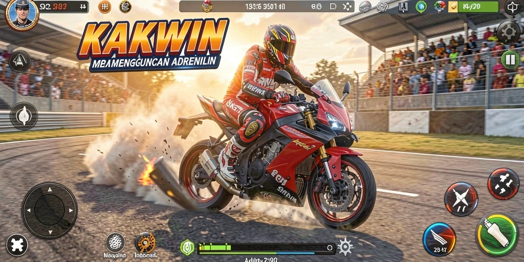 Tampilan menakjubkan dari balapan motor KAKWIN yang mendebarkan.