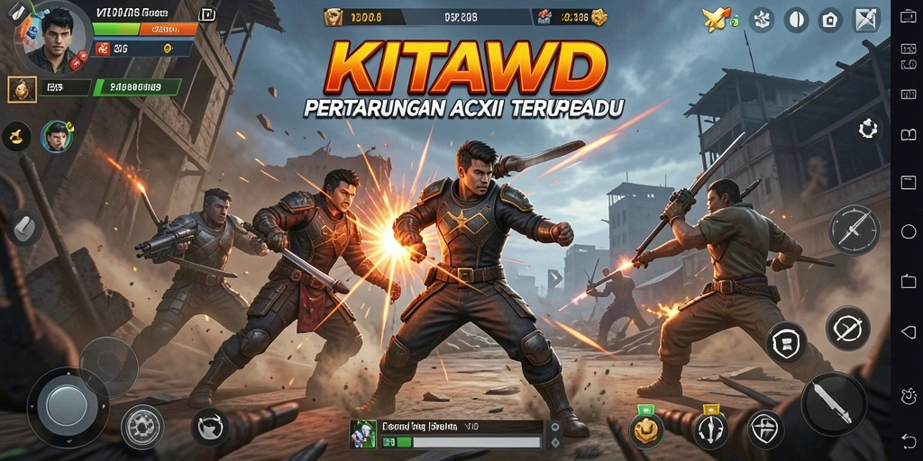 Gameplay seru KITAWD dengan aksi pertarungan yang dinamis.