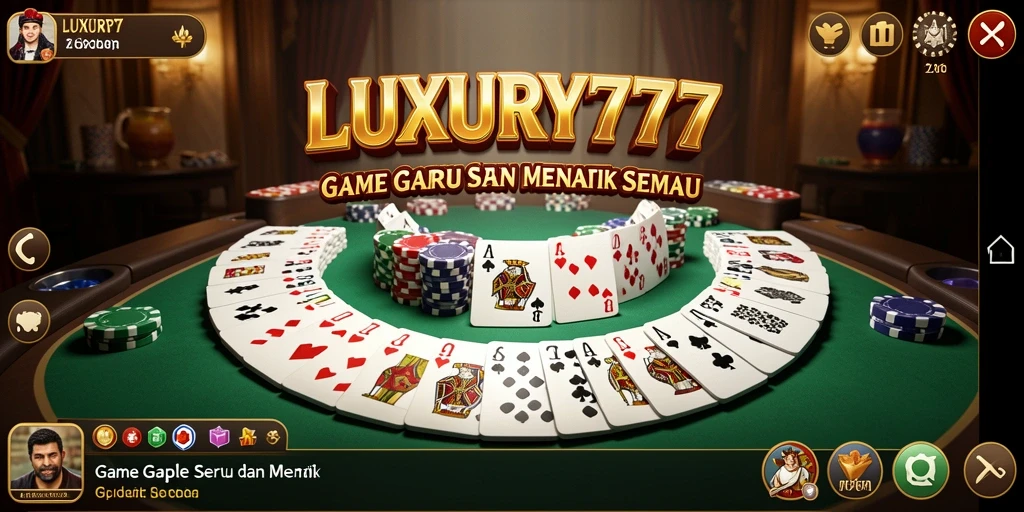 Tampilan seru gameplay LUXURY777 saat bermain Gaple.
