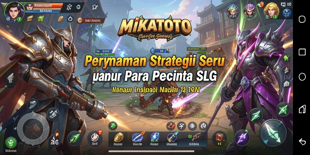 Screenshot utama MIKATOTO dengan tampilan gameplay SLG yang menarik.
