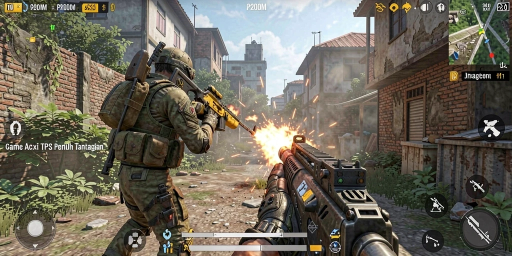 Tampilan gameplay seru dan penuh aksi dalam P200M.