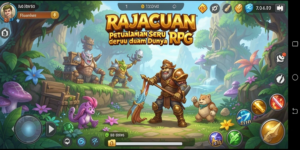 Tampilan menawarkan aksi seru dengan karakter di dunia RPG.