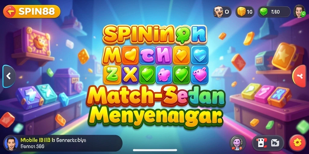 Tangkapan layar utama SPIN88 menampilkan aksi seru mencocokkan elemen.