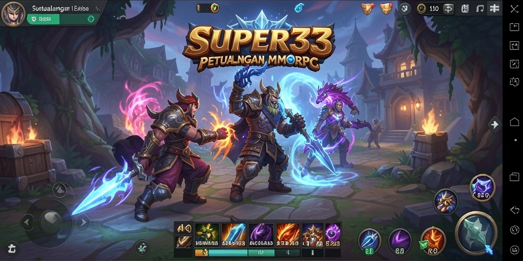 Screenshot SUPER33 menampilkan aksi seru dalam dunia MMORPG.