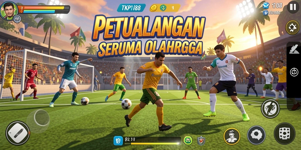 Tampilan gameplay seru di TKP188 dengan aksi olahraga intens.