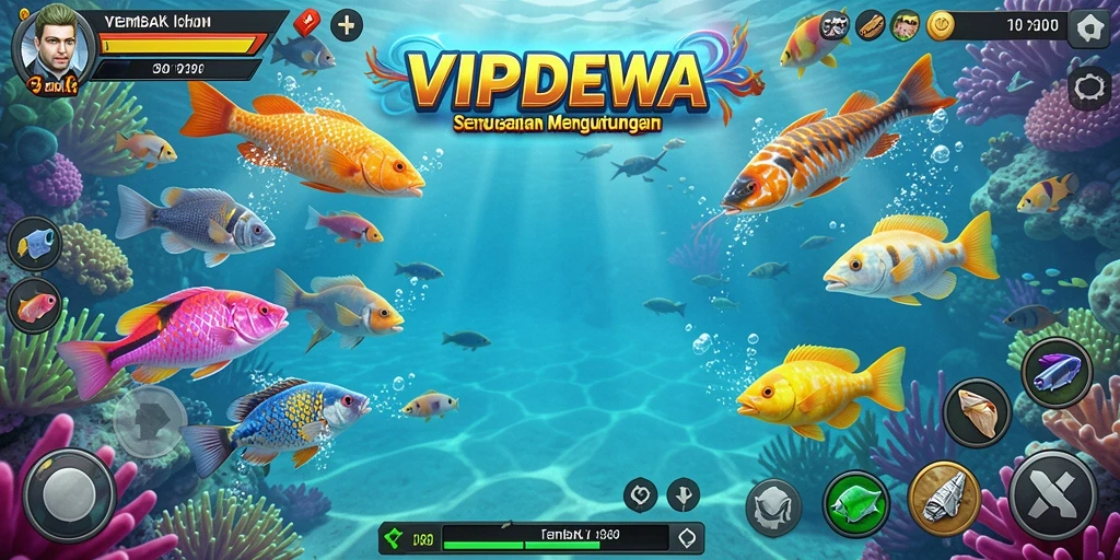 Tangkapan layar utama gameplay Tembak Ikan VIPDEWA yang menarik.
