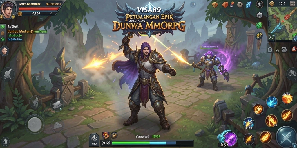 Screenshot menunjukkan aksi seru dalam permainan MMORPG VIS89.