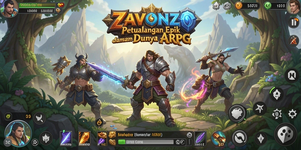 Tangkapan layar menampilkan aksi seru dalam gameplay ARPG ZAVONZO.